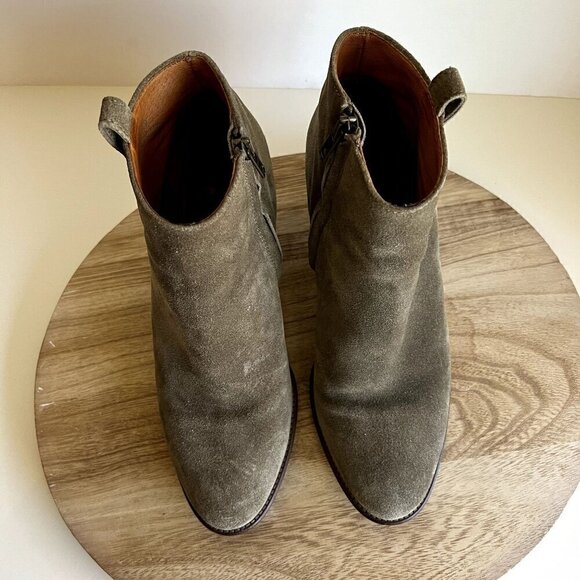 Madewell Billie Sage Worn in Suede Almond Toe Zipper Ankle Boot 8.5 - Picture 7 of 13